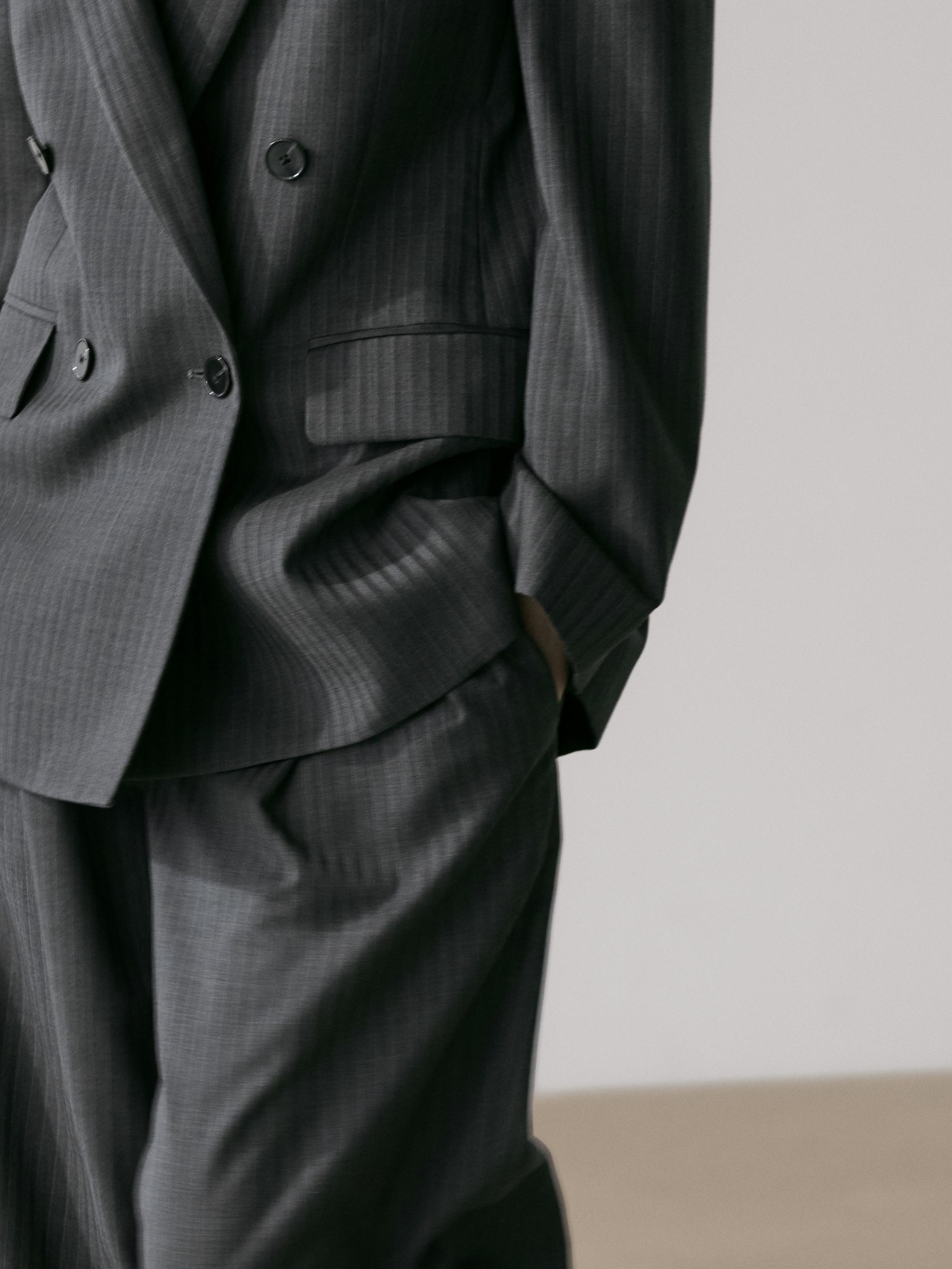 Pinstripe cool wool blend suit blazer